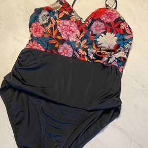 NWT Time and Tru Floral One Piece XL/16-18